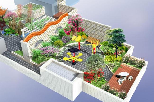 屋顶花(huā)园效果图图片